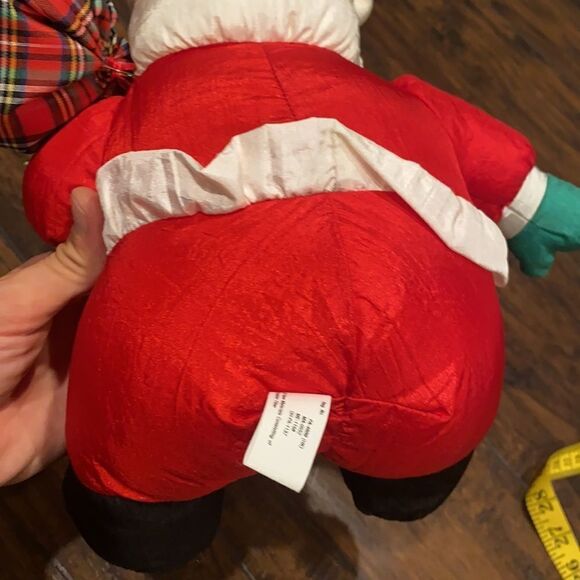 VINTAGE 1993 GIBSON GREETINGS NYLON SANTA CLAUS CHRISTMAS STUFFED ANIMAL PLUSH - Picture 5 of 9
